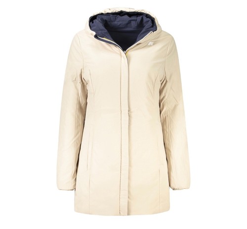 K-WAY Giubbotto Reversibile Blu Beige Donna Tg M - Foto 3 di 4