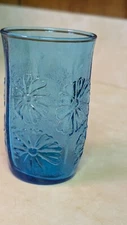 Vintage Libbey Glass Juice Tumbler - aqua blue - vintage