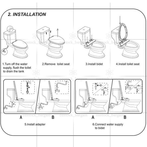 Hygiene Water Wash Clean Unisex Easy Toilet Bidet Seat Attachment Water Spray AU - Picture 6 of 13