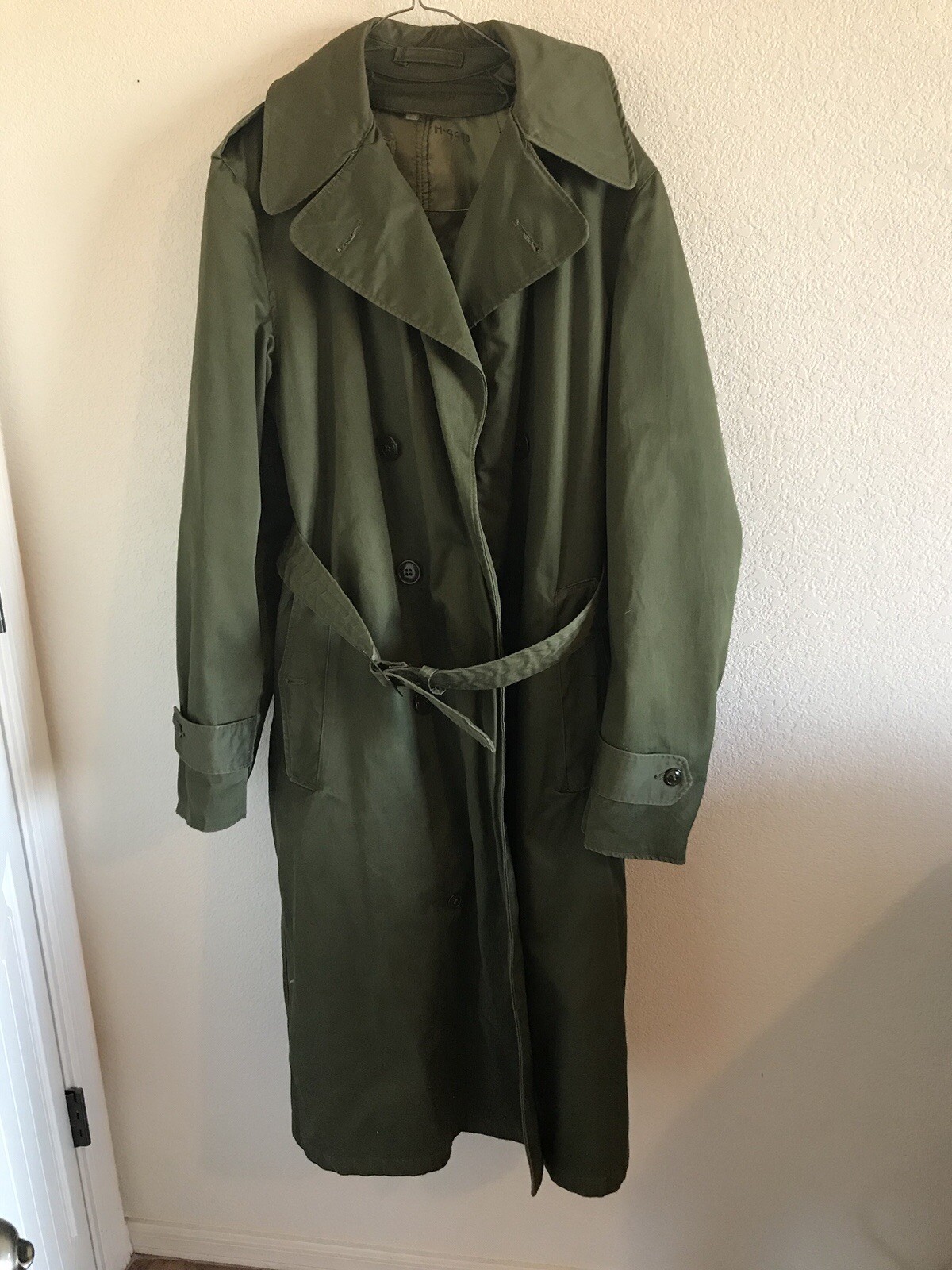 Army Mens Trench Coat SmallLong Wool Removable Liner… Gem