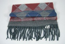 NEW Perry Ellis Scarf Plaid Red Blue Rectangle 50 x 11 Inch NWT Unisex Women Men