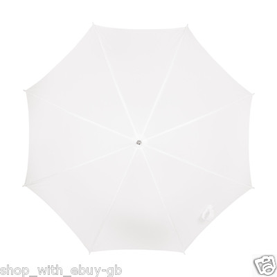 Weiße Braut große automatische Hochzeit Regen brolly Regenschirm Holzgriff Neu