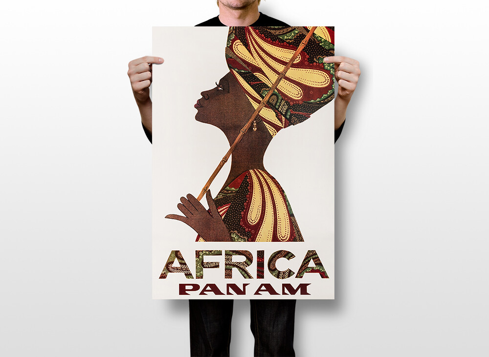 あ絵30*30cm Travel Africa Pan Am Art African Lady Original Vintage Wall Art