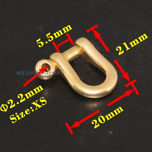 2 x Messing D Schäkel Verschluss Ring für Schlüsselanhänger Schlüssel Etui Gürtelschlaufe Ersatz - Bild 6 von 13