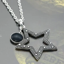 star necklace Starlight with black marble stainless steel pendant By Controse