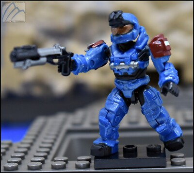 HALO MEGA BLOKS UNSC COBALT BLUE SPARTAN GRENADIER MINI FIGURE