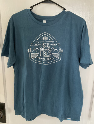 Trailhead Teal Women's XL  Short Sleeve T Shirt With Front/Back Graphics