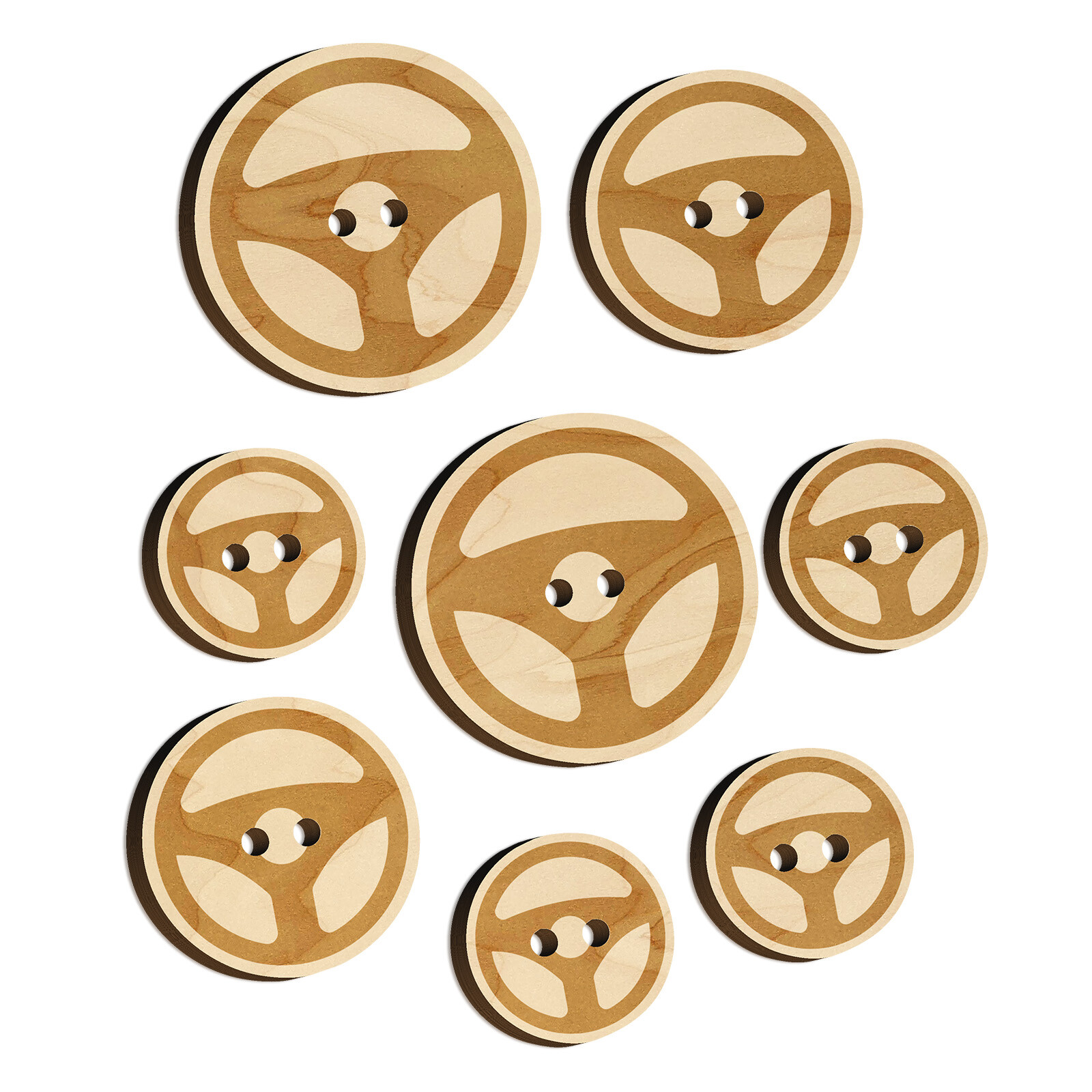 Car Steering Wheel for Driving Wood Buttons for Sewing Knitting Crochet Craft