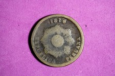 1876 Peru 2 Centavos Bronze Coin #M20233