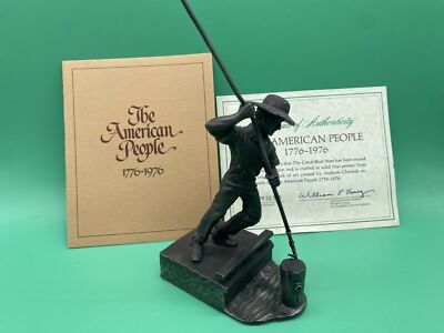 Franklin Mint Pewter Figure People of Colonial America With COA The Canal Boat