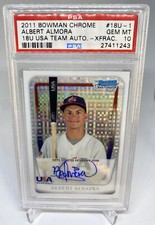 2011 Chrome Albert Almora  RC USA Team Auto Xfractor /299 PSA 10 GEM MINT POP 8