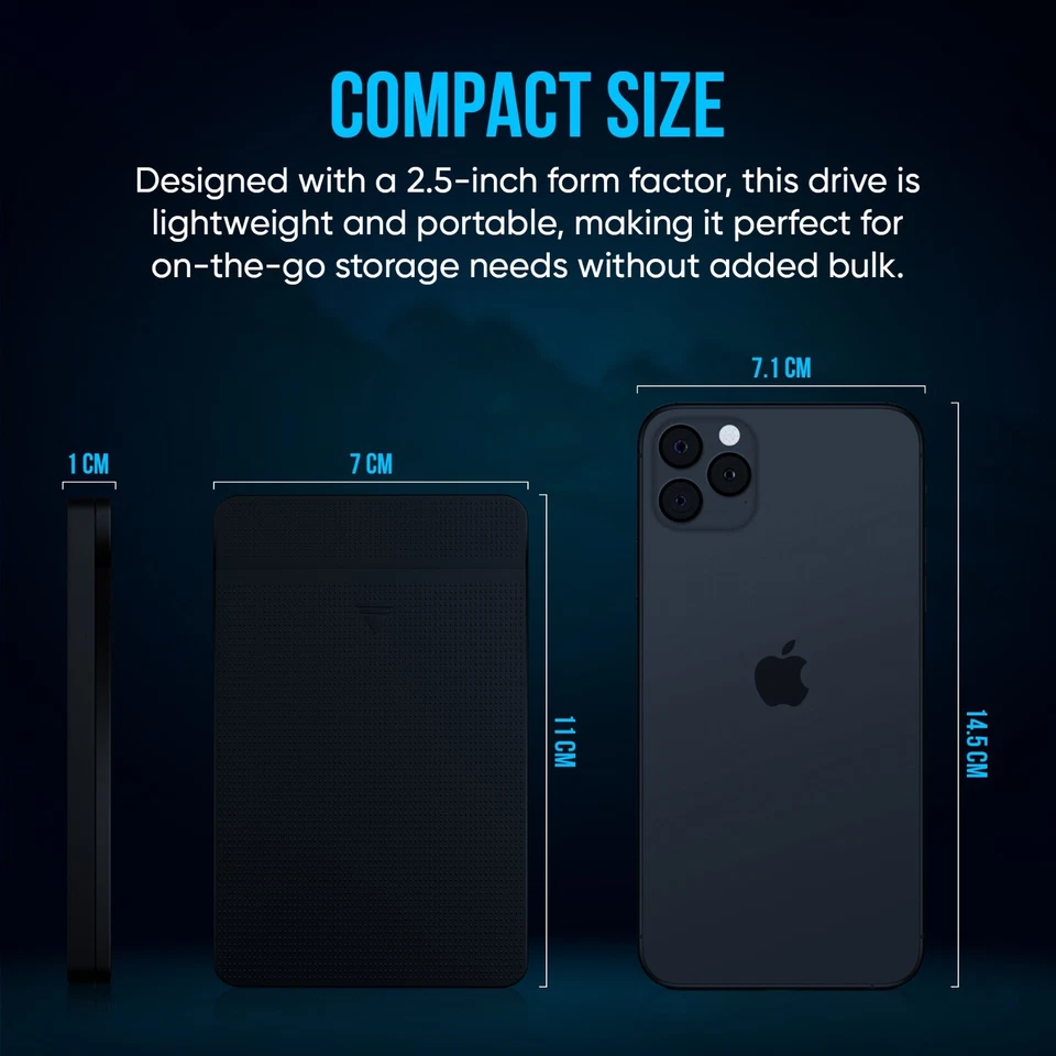 labbyf Portable 1TB External Hard Drive HDD — USB 3.0 & USB C for PC, Mac, PS - Image 4 of 4