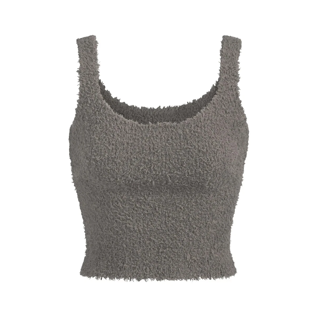 New SKIMS 4X 5X Cozy Knit Tank Top Smoke Grey Fuzzy Soft
