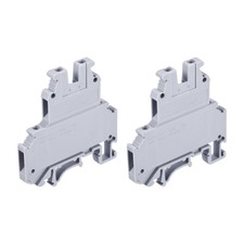 DIN Rail Mount Double-level Terminal Blocks Screw Type Grey UKK3 Pack of 2