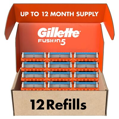 	Gillette Fusion5 Mens Razor Blade Refills 12 Count Lubrastrip for a More	