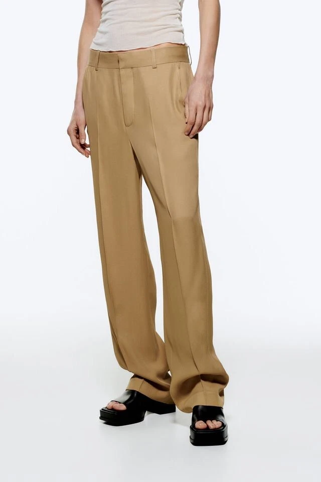 Straight leg flowy best sale pants