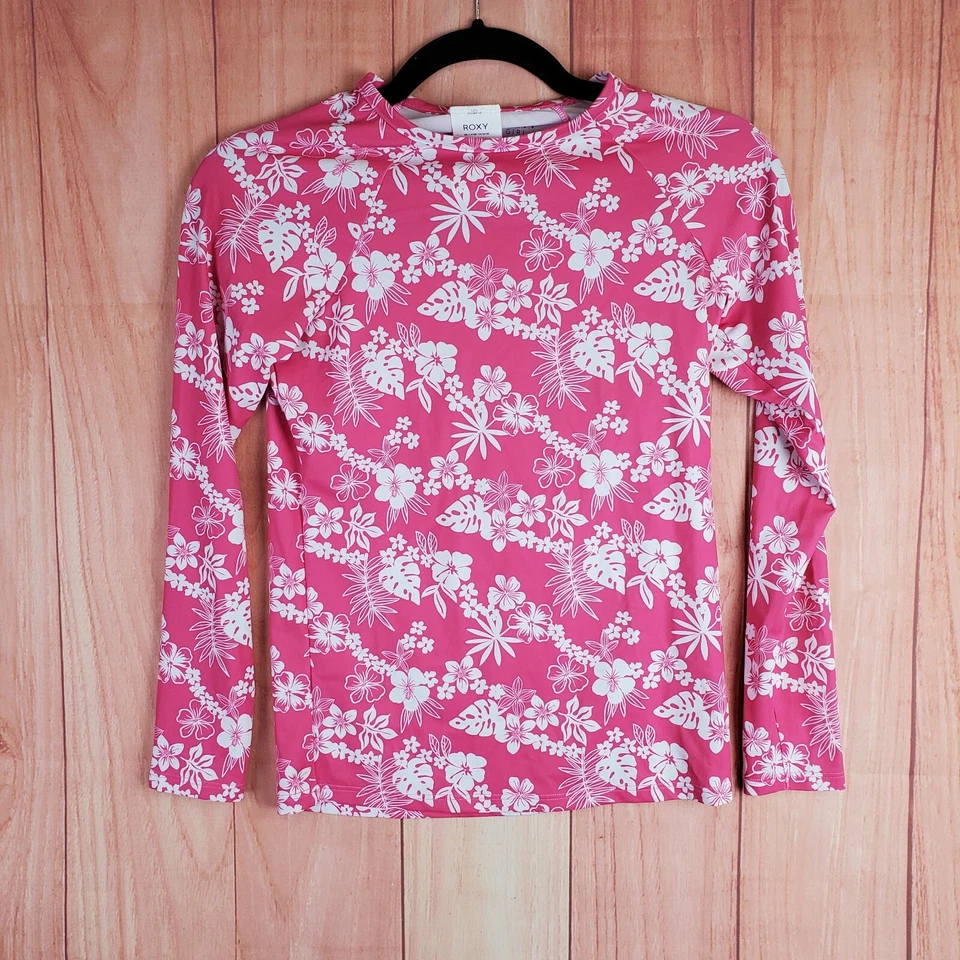 Roxy Aloha Spirit Conjunto Manga Larga Niñas Talla 14 XL Traje de Baño Junior NUEVO Rosa Blanco Foto 2 de 4