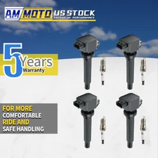 New Set of 4 Ignition Coils + Spark Plugs for Suzuki SX4 2007-2009 I4 2.0L UF562