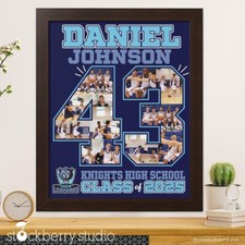 Basketball Player Number Photo Collage Frame Personalized Senior Night Gift