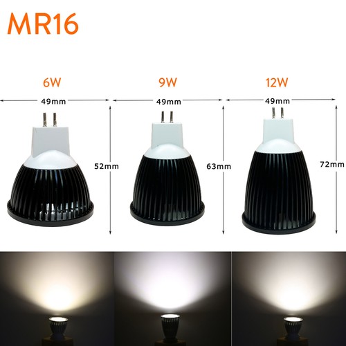 Bombilla de foco LED COB regulable 6W 9W 12W GU10 MR16 E14 220V 12V 24V Lámparas negras - Imagen 13 de 21