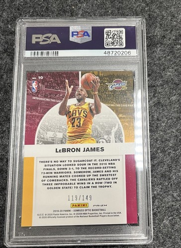 Lebron James Winner Stays Lime Green /149 PSA 9 2019-20 Optic Sp Cavaliers - Picture 2 of 2