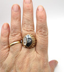 Vintage 10K Gold Hematite White Topaz Roman Soldier Men's Ring Size 9.5 [R288] — photo 4