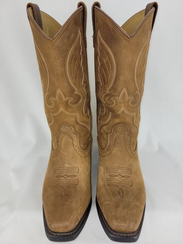 Shyanne Donna Nubuck Womens Tan Leather Cowboy Western Boots 9 SY1419-R