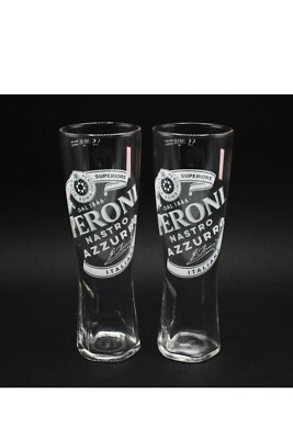 Peroni Italiana Pint Glas x 2 - Brandneu 100 % Original Offiziell 20 Unzen Männerhöhle