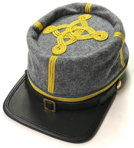 CIVIL WAR CONFEDERATE CSA COLONEL MAJOR INFANTRY OFFICER KEPI FORAGE CAP-XLARGE
