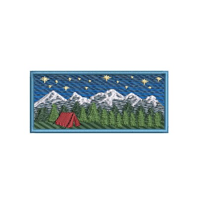 Camping Patch Embroidered Iron-On Applique Souvenir Moon Stars Mountains