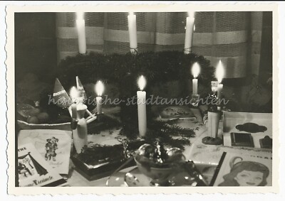Christmas Advent Wreath Perfume Books Service - Vintage Photo 1950s