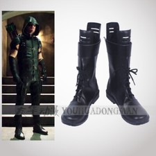 Cosplay Green Arrow Oliver Queen Boots Shoes Superhero Costume Boots Halloween