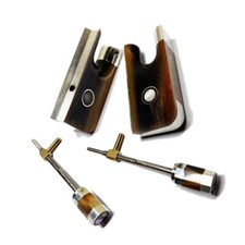 2x 4/4 OX Horn Frog w/ Screw Button fit Cello Bow Abalone Silver Parts New