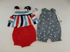 Carter's NB Newborn Lot NWT 1 Heart Overalls Bodysuit and 1 Tank/Short Outfit