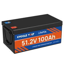 48V 100Ah LiFePO4 Deep Cycle Lithium Battery w/ 100A BMS for Solar RV Off-grid
