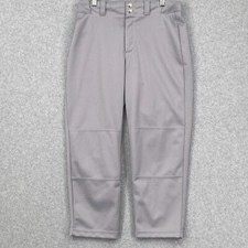 Wilson Baseball Pants Youth XL Grey Snaps Zipper Stretch Polyester