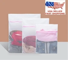 3 PCS(Pick Size) Zipped Mesh Laundry Bags for Delicates Washing Clothes Wash Bag