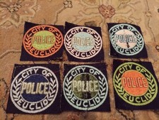 EUCLID, OHIO POLICE SHOULDER PATCH LOT OF SIX, CUT FROM FACTORY SHEET