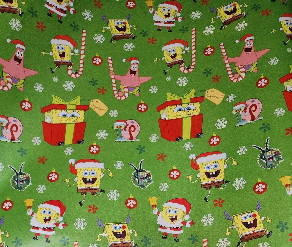 Juego de envoltura de regalo Bob Esponja, papel y cinta, ver descripción. Papel de envolver Foto 2 de 2