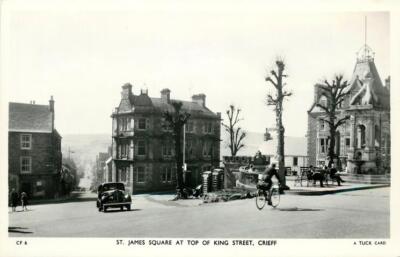 Crieff Scotland St. James Square At Top Of King Street OLD PHOTO