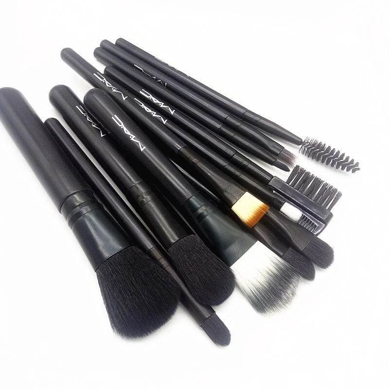 Mac Makeup Brush Set Pennello Dodici Iron Box Set Blush Ombretto Fondotinta Pennello - Immagine 2 di 4