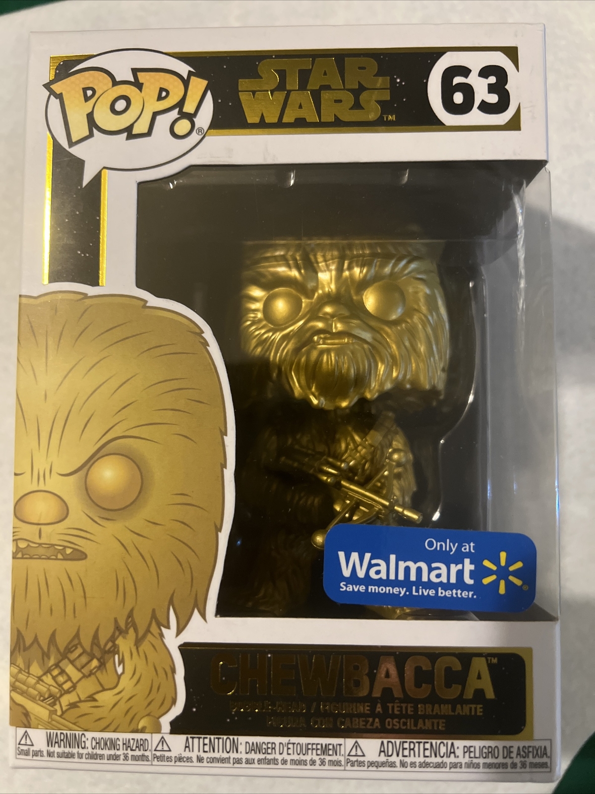 Funko Pop! Star Wars : Chewbacca #63 (Exclusive Gold Metallic) Pop! Vinyl New