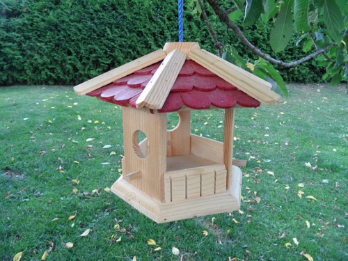  Vogelhäuschen Futterhaus Futterhäuschen Vogelhaus Robustes Vogel haus aus Holz  - Bild 5 von 18