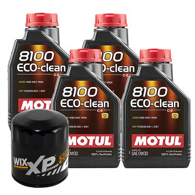 4L Motul 8100 ECO-CLEAN 0W-30 Wix XP Filter Motor Oil Change Kit API SN