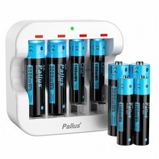 Pallus Rechargeable AA Batteries / AAA Batteries Lithium Batteries with Charger
