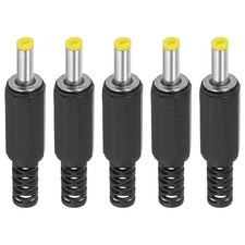 4x1.7mm DC Male Plug Power Supply Ends 5Pack DIY DC Barrel Connector Yellow