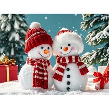 UPINS Christmas Snowman Diamond Art Painting Kits for Home Wall Decor