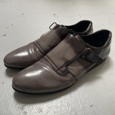 Prada Two Tone Leather Single Strap Monk Leather Shoes Size 11.5 Made In Italy