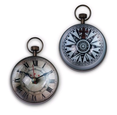 1 Authentic Models Eye Of Time, Brass Magnified Glass Nautical Clock XL SC063B