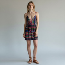 Aztec Corset Boho Hippie Festivalcore Kint New Mini Summer Dress 10 Multicolor